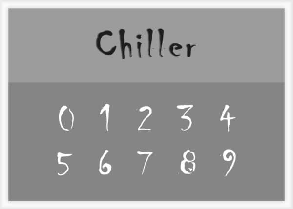 Chiller Font Number Stencils