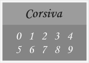 Corsiva Font Number Stencil