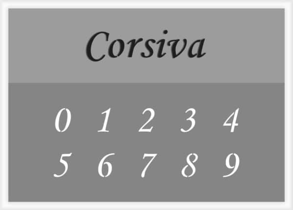 Corsiva Font Number Stencil
