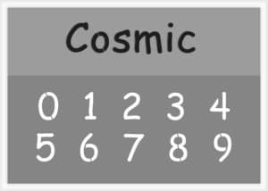 Cosmic Font Number Stencils