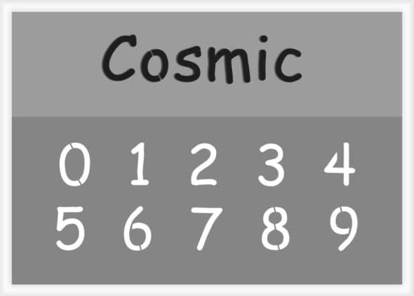 Cosmic Font Number Stencils