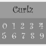 Curlz Font Number Stencils