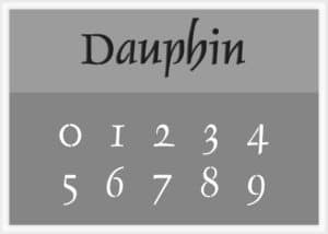 Dauphin Font Number Stencils