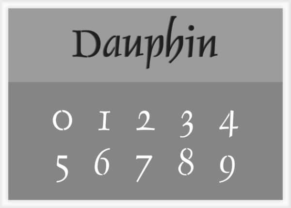 Dauphin-Number-Stencil Dauphin Font Number Stencils