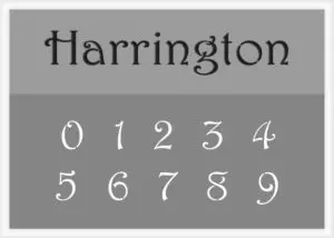 Harrington Font Number Stencils