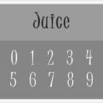 Juice Font Number Stencils