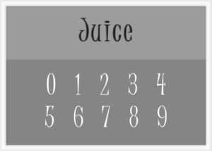 Juice Font Number Stencils