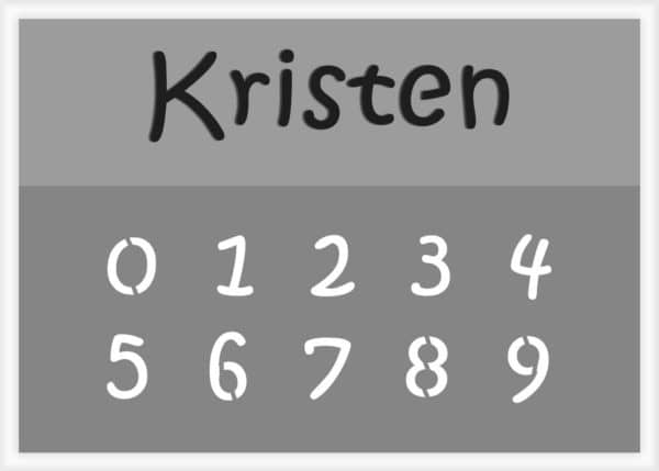 Kristen-Number-Stencil Kristen Font Number Stencils