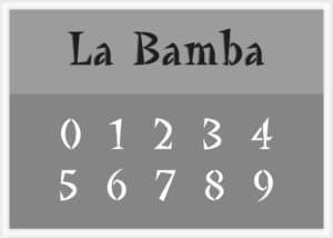 La Bamba Font Number Stencils