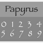 Papyrus Font Number Stencil