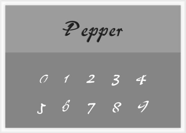 Pepper-Number-Stencil Pepper Font Number Stencils