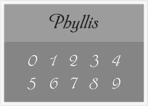 Phyllis Font Number Stencils