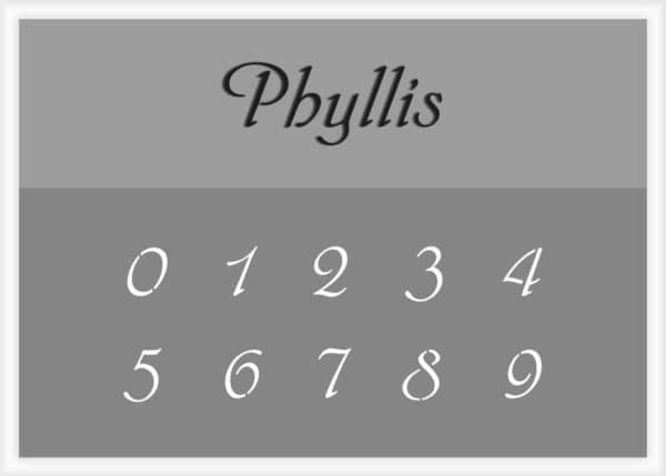 Phyllis Font Number Stencils