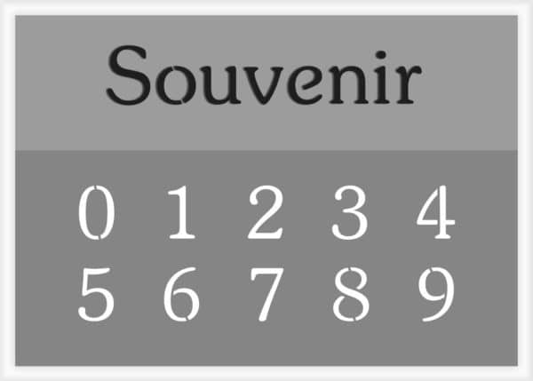 Souvenir Font Number Stencils