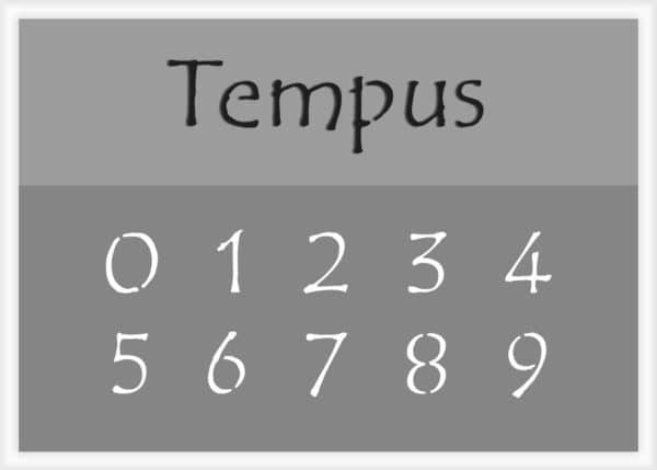 Tempus Font Number Stencil