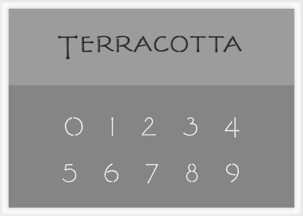 Terracotta Font Number Stencils