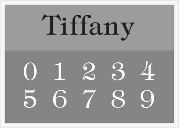 Tiffany Font Number Stencil