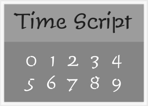 Time Script Font Number Stencil