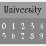 University Font Number Stencil
