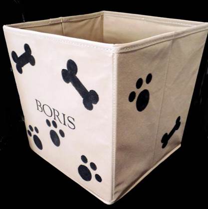 stenciled dog toy box