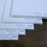 mylar stencil sheets fanned