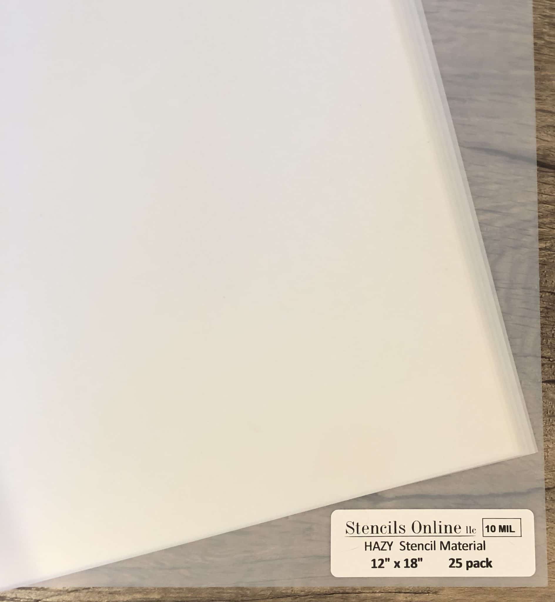 12" x 18 " white 10 MIL stencil material (25 sheets) Stencils Online