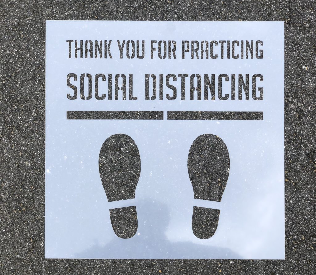 Social Distancing Sign Stencils 