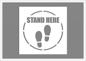 stand here sign stencil